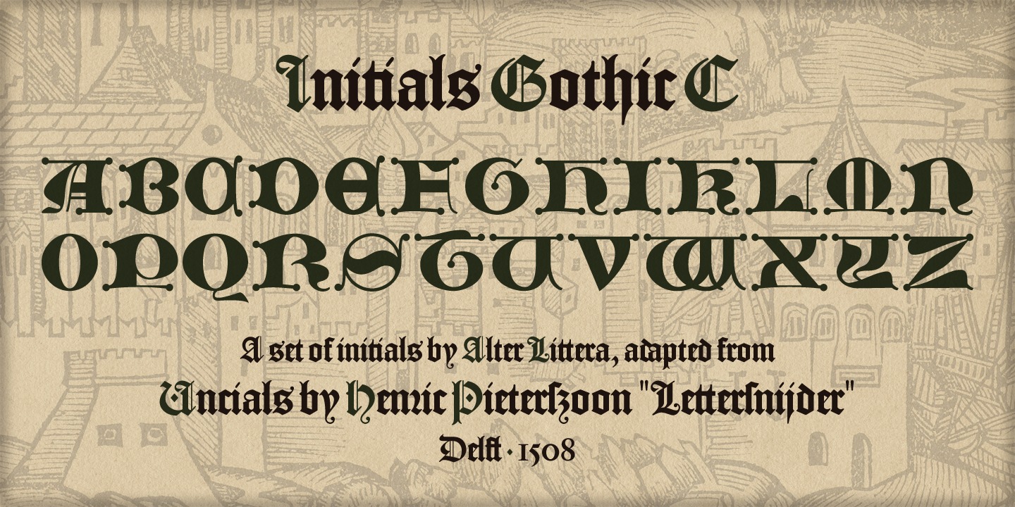 Beispiel einer Initials Gothic C-Schriftart #2